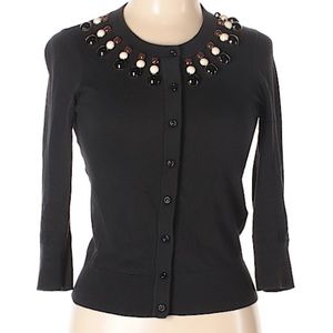 NWT Kate Spade Black Black Sweater With Beads
